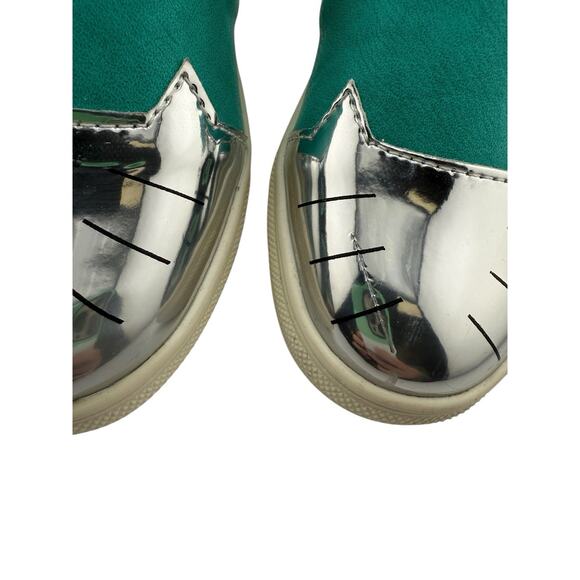 Hoo Chelia's Cat Eye Slip-On Turquoise Metallic Kids Sneaker Kids Size 11.5 EUC - Picture 7 of 11